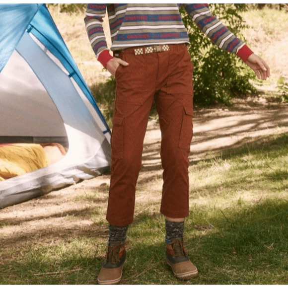 The Great + Eddie Bauer The Canvas Hiking Cargo Pants Womens 4 Rust Belted Crop - Picture 1 of 12